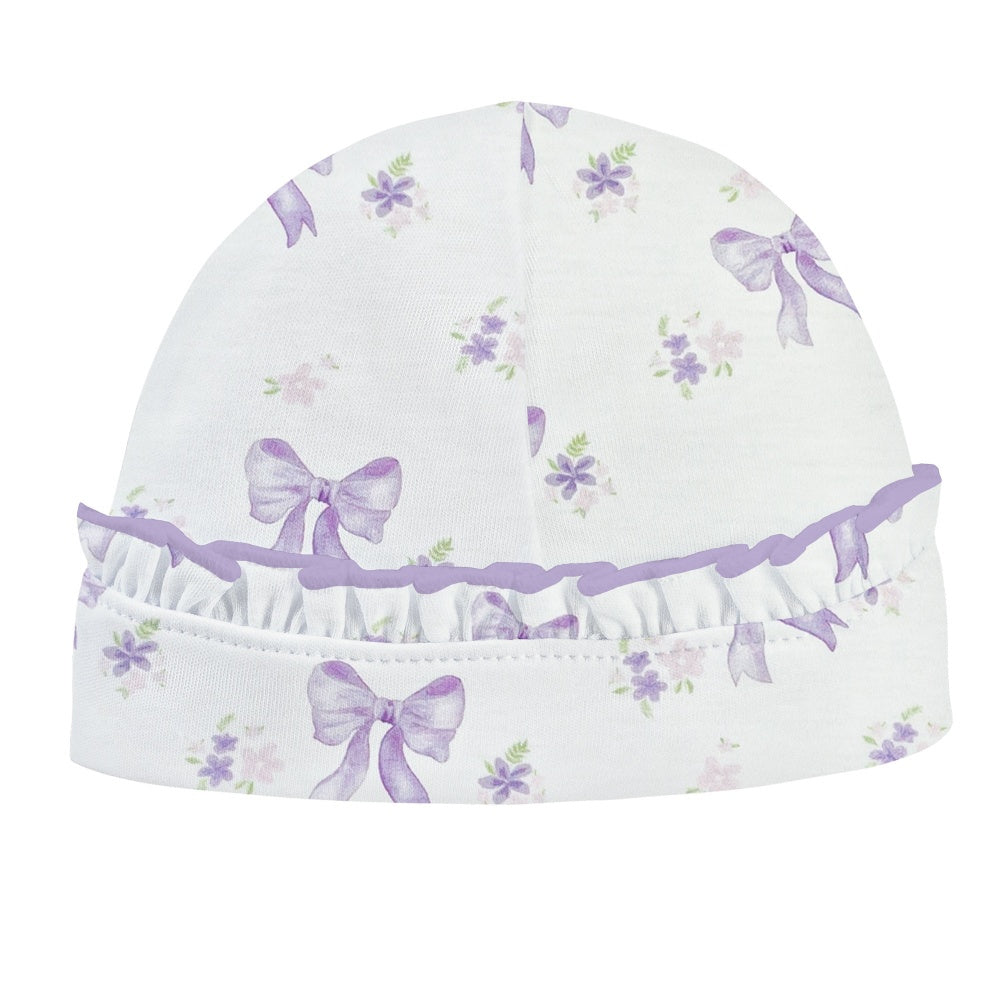 Baby Club Lavender Bows Hat W/Ruffle HAT06130 5102