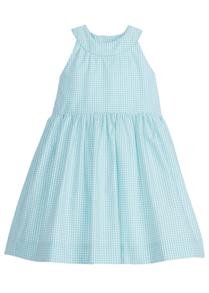 Little English Annie Dress Aqua Gingham 5102