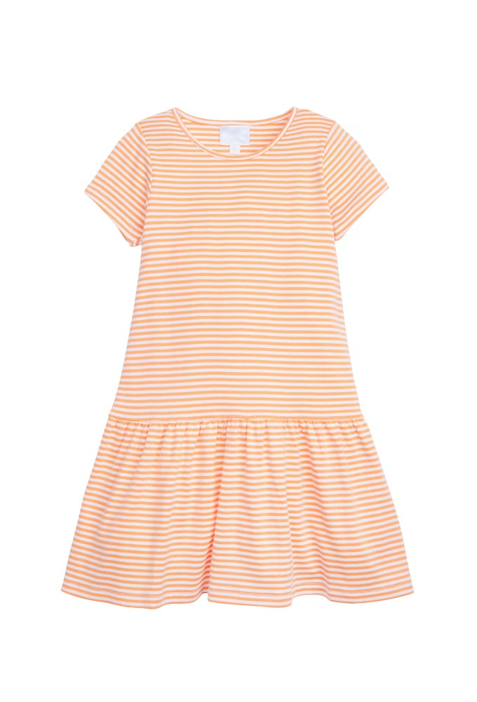 Little English Chanel T-Shirt Dress Orange Stripe 5102