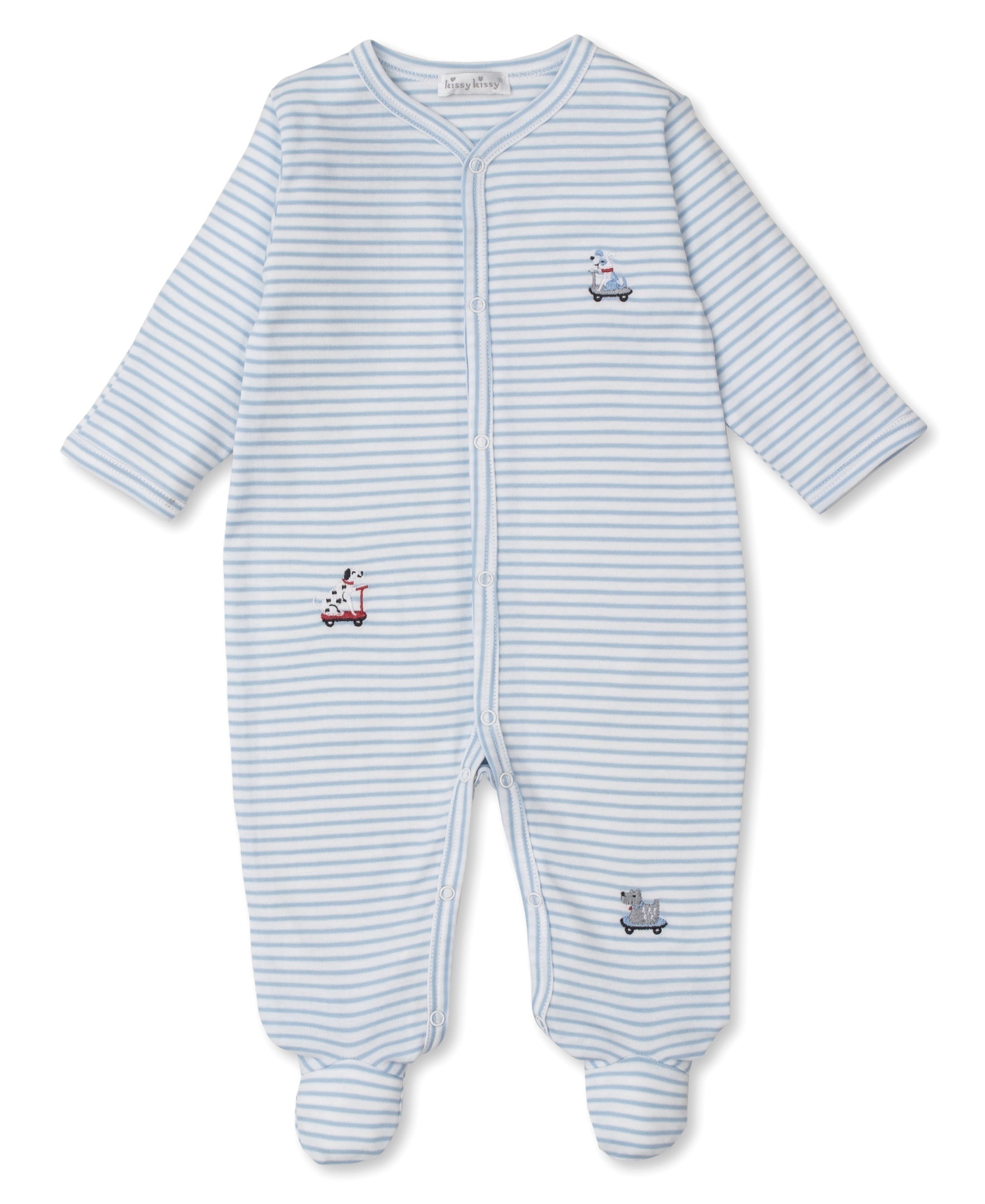 Kissy Kissy Skateboarding Pups Footie STR Light Blue KBQ09927N-K480 5101