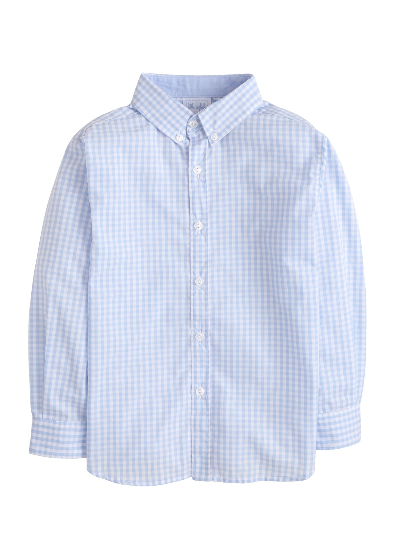 Little English Airy Blue Plaid Button Down Shirt 5007
